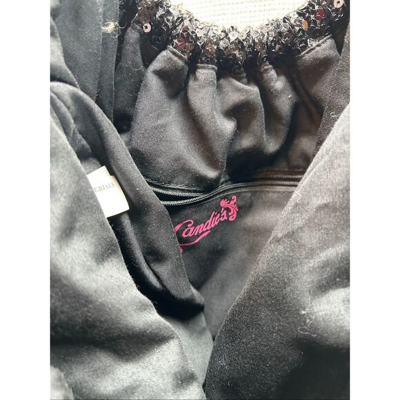 Candie’s Black Sequin Shoulder Bag Purse Tote Sparkly Holiday Party Evening Hobo - Picture 5 of 9